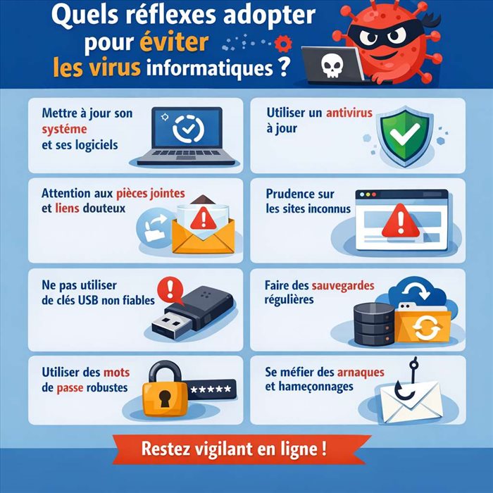Quels réflexes adopter pour éviter les virus informatiques ?