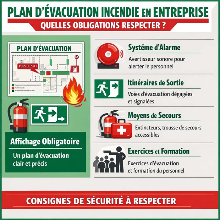 Plan d’évacuation incendie en entreprise : est-il obligatoire ?
