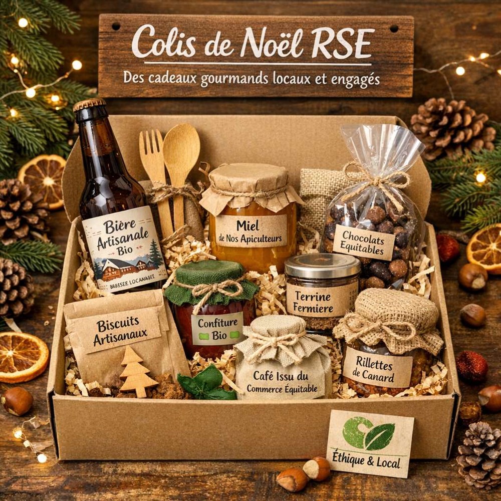 Colis de Noël RSE : cadeaux gourmands locaux pour entreprises